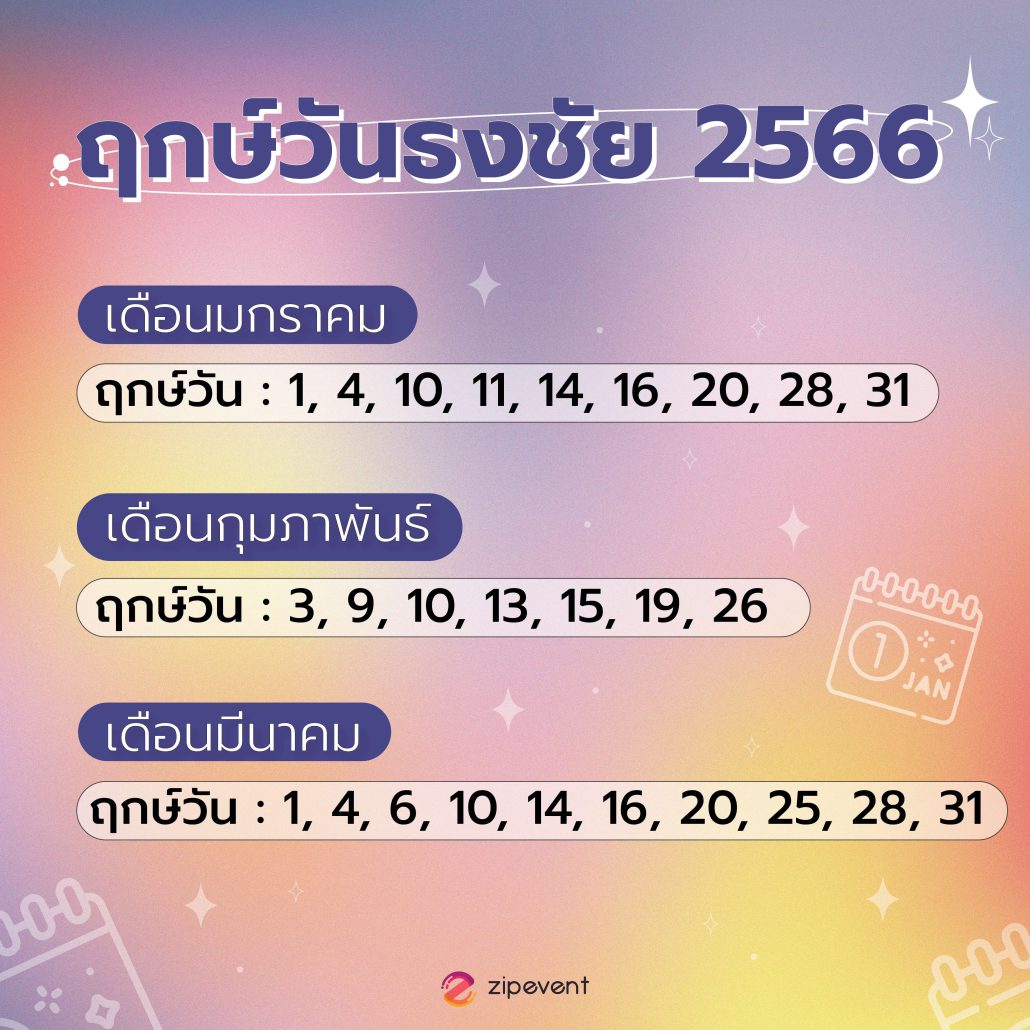 ฤกษ์วันธงชัย 2566 เช็กด่วน! วันไหนเป็นวันดี วันมงคล คิดทำการใดก็รุ่ง