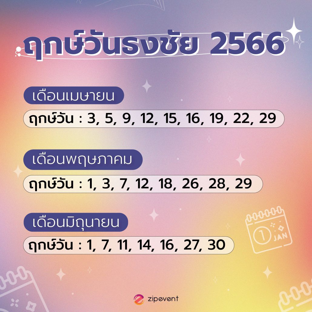 ฤกษ์วันธงชัย 2566 เช็กด่วน! วันไหนเป็นวันดี วันมงคล คิดทำการใดก็รุ่ง